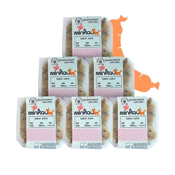 Kit 6 alimentos para cães suíno - 150g